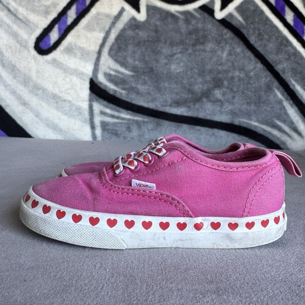 Size‎ 9.5c - Vans Toddler Shoes  - Lace Slip-On Pink with Hearts 500714